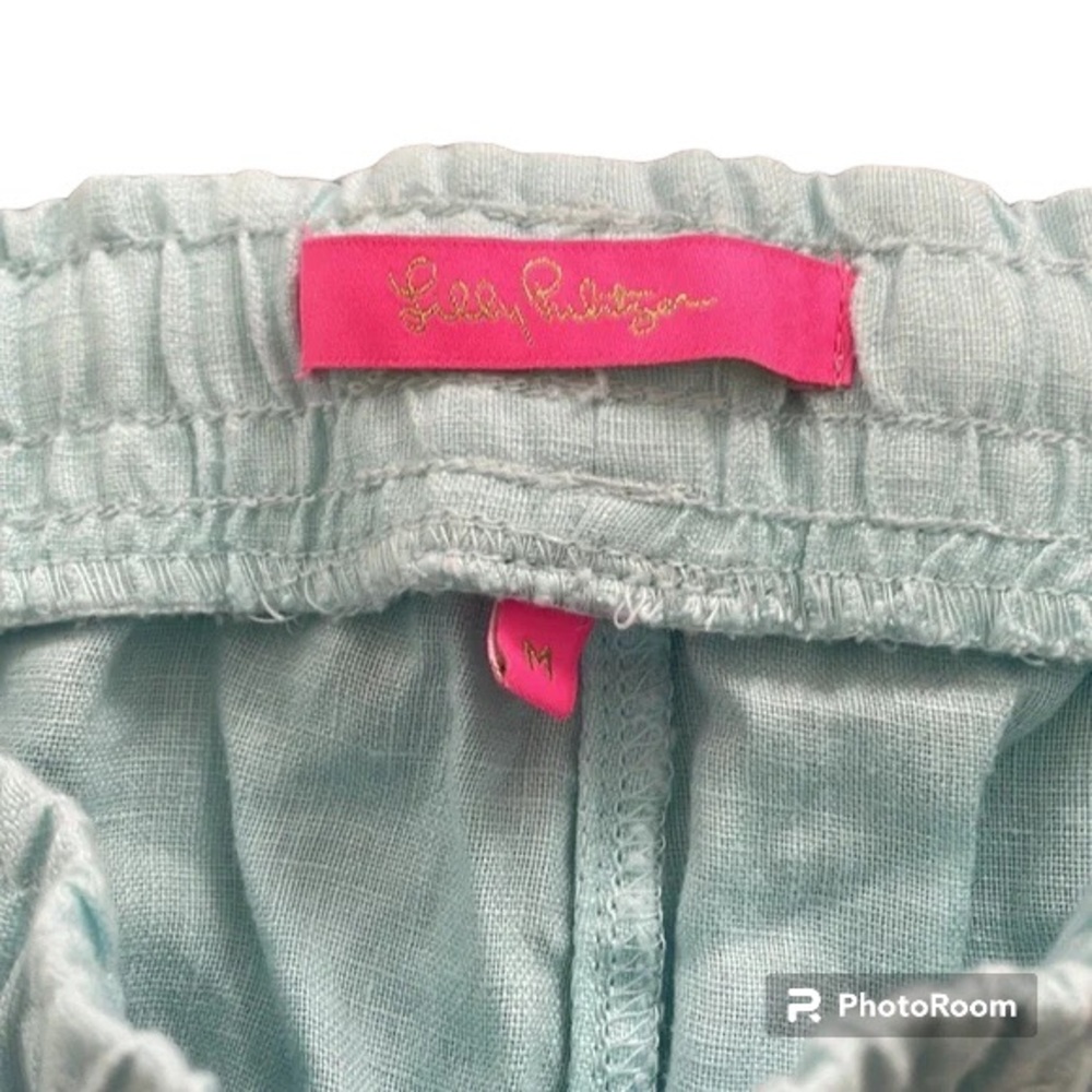 Lilly Pulitzer Drawstring Baybreeze Linen Shorts Whisper Blue Medium - Picture 4 of 6